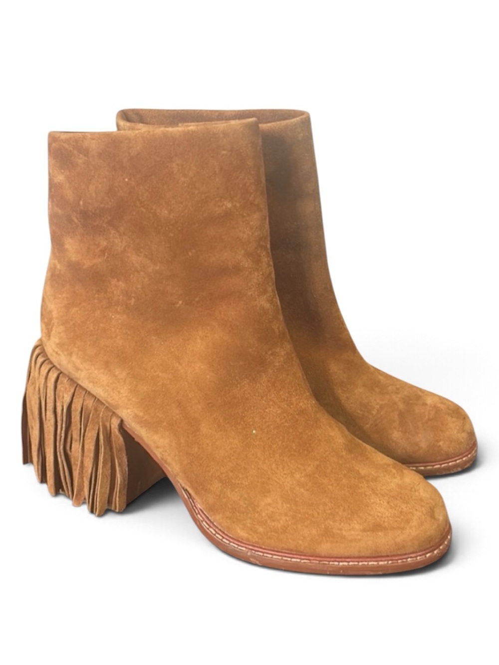 Kelsi Dagger Brooklyn Linx Suede Fringe Side Zipper Boot Size 9